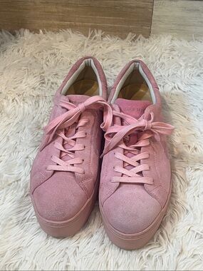 Vagabond Jessie “bubblegum” pink suede lace up sneakers, size 8.5.